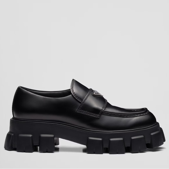 Prada Monolith Brushed Leather Loafers size 39 NWT - Picture 2 of 4